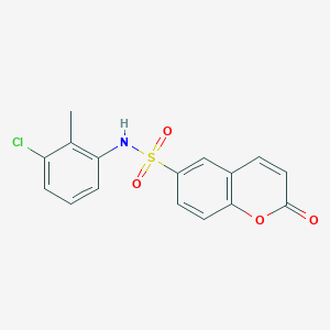 molecular formula C16H12ClNO4S B7127981 N-(3-chloro-2-methylphenyl)-2-oxo-2H-chromene-6-sulfonamide 