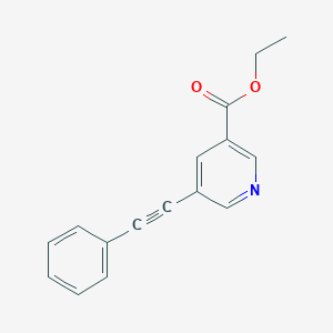 molecular formula C16H13NO2 B071280 Ethyl 5-(2-phenyleth-1-ynyl)nicotinate CAS No. 175203-65-3