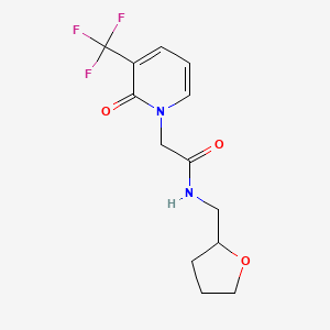 molecular formula C13H15F3N2O3 B7128041 N-(oxolan-2-ylmethyl)-2-[2-oxo-3-(trifluoromethyl)pyridin-1-yl]acetamide 