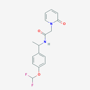 molecular formula C16H16F2N2O3 B7128057 N-[1-[4-(difluoromethoxy)phenyl]ethyl]-2-(2-oxopyridin-1-yl)acetamide 
