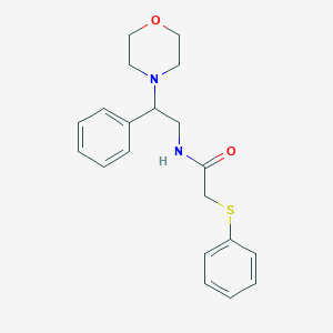 molecular formula C20H24N2O2S B7128085 N-(2-morpholin-4-yl-2-phenylethyl)-2-phenylsulfanylacetamide 