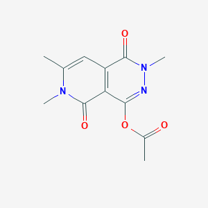 molecular formula C12H13N3O4 B071281 Pyrido(3,4-d)pyridazine-1,5-dione, 2,6-dihydro-4-(acetyloxy)-2,6,7-trimethyl- CAS No. 164071-31-2