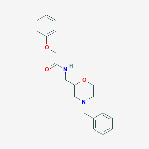 molecular formula C20H24N2O3 B7128258 N-[(4-benzylmorpholin-2-yl)methyl]-2-phenoxyacetamide 