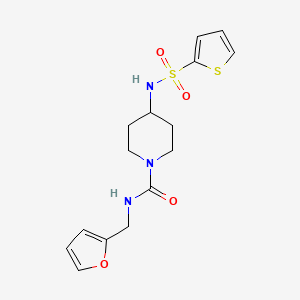 molecular formula C15H19N3O4S2 B7128304 N-(furan-2-ylmethyl)-4-(thiophen-2-ylsulfonylamino)piperidine-1-carboxamide 