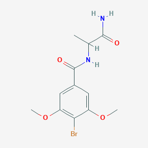molecular formula C12H15BrN2O4 B7128331 N-(1-amino-1-oxopropan-2-yl)-4-bromo-3,5-dimethoxybenzamide 