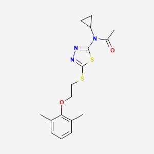 molecular formula C17H21N3O2S2 B7128366 N-cyclopropyl-N-[5-[2-(2,6-dimethylphenoxy)ethylsulfanyl]-1,3,4-thiadiazol-2-yl]acetamide 