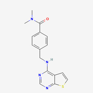 molecular formula C16H16N4OS B7128394 N,N-dimethyl-4-[(thieno[2,3-d]pyrimidin-4-ylamino)methyl]benzamide 