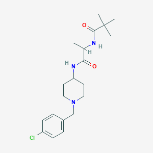 molecular formula C20H30ClN3O2 B7128403 N-[1-[[1-[(4-chlorophenyl)methyl]piperidin-4-yl]amino]-1-oxopropan-2-yl]-2,2-dimethylpropanamide 