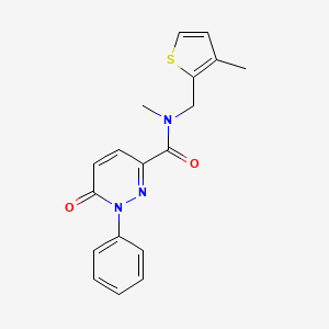 molecular formula C18H17N3O2S B7128551 N-methyl-N-[(3-methylthiophen-2-yl)methyl]-6-oxo-1-phenylpyridazine-3-carboxamide 