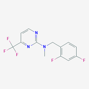 molecular formula C13H10F5N3 B7128574 N-[(2,4-difluorophenyl)methyl]-N-methyl-4-(trifluoromethyl)pyrimidin-2-amine 