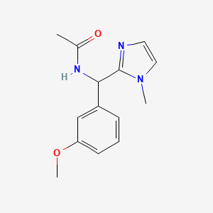 molecular formula C14H17N3O2 B7128657 N-[(3-methoxyphenyl)-(1-methylimidazol-2-yl)methyl]acetamide 