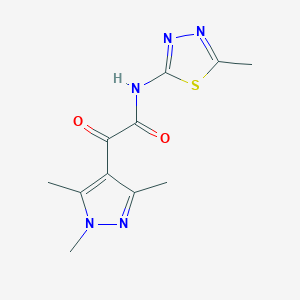 molecular formula C11H13N5O2S B7128730 N-(5-methyl-1,3,4-thiadiazol-2-yl)-2-oxo-2-(1,3,5-trimethylpyrazol-4-yl)acetamide 
