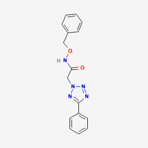 molecular formula C16H15N5O2 B7128738 N-phenylmethoxy-2-(5-phenyltetrazol-2-yl)acetamide 
