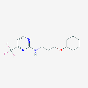 molecular formula C14H20F3N3O B7128784 N-(3-cyclohexyloxypropyl)-4-(trifluoromethyl)pyrimidin-2-amine 