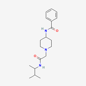 molecular formula C19H29N3O2 B7128869 N-[1-[2-(3-methylbutan-2-ylamino)-2-oxoethyl]piperidin-4-yl]benzamide 