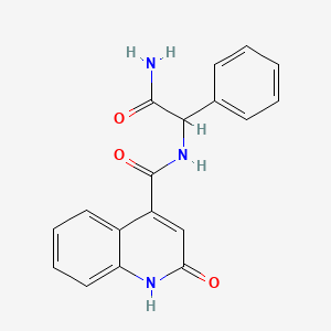 molecular formula C18H15N3O3 B7128873 N-(2-amino-2-oxo-1-phenylethyl)-2-oxo-1H-quinoline-4-carboxamide 