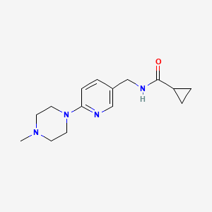 molecular formula C15H22N4O B7128905 N-[[6-(4-methylpiperazin-1-yl)pyridin-3-yl]methyl]cyclopropanecarboxamide 