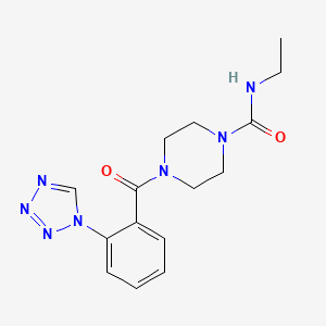 molecular formula C15H19N7O2 B7128922 N-ethyl-4-[2-(tetrazol-1-yl)benzoyl]piperazine-1-carboxamide 