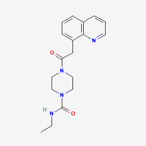 molecular formula C18H22N4O2 B7128928 N-ethyl-4-(2-quinolin-8-ylacetyl)piperazine-1-carboxamide 