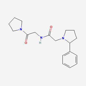 molecular formula C18H25N3O2 B7128942 N-(2-oxo-2-pyrrolidin-1-ylethyl)-2-(2-phenylpyrrolidin-1-yl)acetamide 