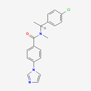 molecular formula C19H18ClN3O B7128986 N-[1-(4-chlorophenyl)ethyl]-4-imidazol-1-yl-N-methylbenzamide 