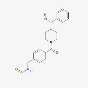 molecular formula C22H26N2O3 B7128987 N-[[4-[4-[hydroxy(phenyl)methyl]piperidine-1-carbonyl]phenyl]methyl]acetamide 