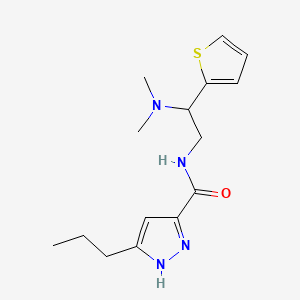 molecular formula C15H22N4OS B7129048 N-[2-(dimethylamino)-2-thiophen-2-ylethyl]-5-propyl-1H-pyrazole-3-carboxamide 