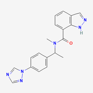 molecular formula C19H18N6O B7129072 N-methyl-N-[1-[4-(1,2,4-triazol-1-yl)phenyl]ethyl]-1H-indazole-7-carboxamide 