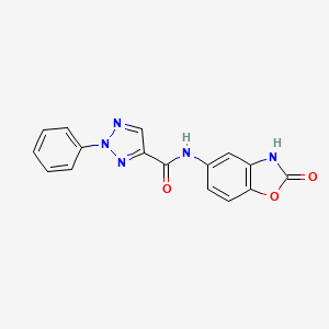 molecular formula C16H11N5O3 B7129079 N-(2-oxo-3H-1,3-benzoxazol-5-yl)-2-phenyltriazole-4-carboxamide 