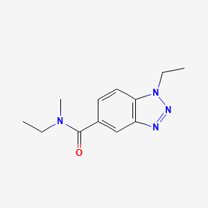 molecular formula C12H16N4O B7129101 N,1-diethyl-N-methylbenzotriazole-5-carboxamide 