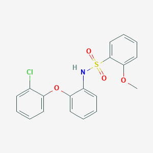 molecular formula C19H16ClNO4S B7129104 N-[2-(2-chlorophenoxy)phenyl]-2-methoxybenzenesulfonamide 