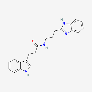 molecular formula C21H22N4O B7129122 N-[3-(1H-benzimidazol-2-yl)propyl]-3-(1H-indol-3-yl)propanamide 