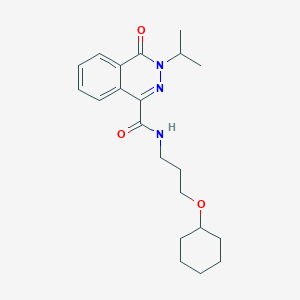 molecular formula C21H29N3O3 B7129129 N-(3-cyclohexyloxypropyl)-4-oxo-3-propan-2-ylphthalazine-1-carboxamide 