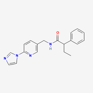 molecular formula C19H20N4O B7129178 N-[(6-imidazol-1-ylpyridin-3-yl)methyl]-2-phenylbutanamide 