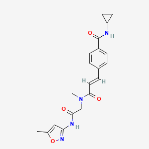 molecular formula C20H22N4O4 B7129217 N-cyclopropyl-4-[(E)-3-[methyl-[2-[(5-methyl-1,2-oxazol-3-yl)amino]-2-oxoethyl]amino]-3-oxoprop-1-enyl]benzamide 