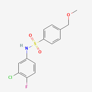 molecular formula C14H13ClFNO3S B7129302 N-(3-chloro-4-fluorophenyl)-4-(methoxymethyl)benzenesulfonamide 