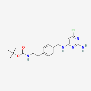molecular formula C18H24ClN5O2 B7129455 tert-butyl N-[2-[4-[[(2-amino-6-chloropyrimidin-4-yl)amino]methyl]phenyl]ethyl]carbamate 