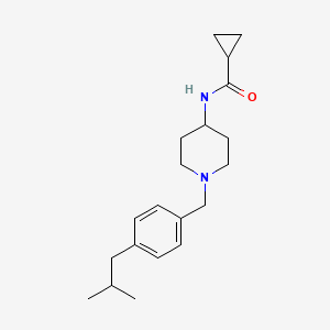 molecular formula C20H30N2O B7129460 N-[1-[[4-(2-methylpropyl)phenyl]methyl]piperidin-4-yl]cyclopropanecarboxamide 