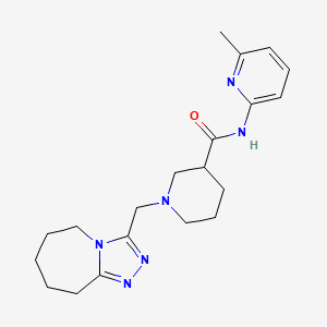 molecular formula C20H28N6O B7129476 N-(6-methylpyridin-2-yl)-1-(6,7,8,9-tetrahydro-5H-[1,2,4]triazolo[4,3-a]azepin-3-ylmethyl)piperidine-3-carboxamide 