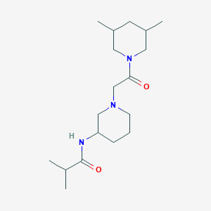molecular formula C18H33N3O2 B7129482 N-[1-[2-(3,5-dimethylpiperidin-1-yl)-2-oxoethyl]piperidin-3-yl]-2-methylpropanamide 