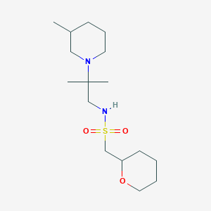 molecular formula C16H32N2O3S B7129524 N-[2-methyl-2-(3-methylpiperidin-1-yl)propyl]-1-(oxan-2-yl)methanesulfonamide 