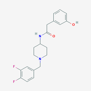molecular formula C20H22F2N2O2 B7129626 N-[1-[(3,4-difluorophenyl)methyl]piperidin-4-yl]-2-(3-hydroxyphenyl)acetamide 