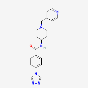 molecular formula C20H22N6O B7129633 N-[1-(pyridin-4-ylmethyl)piperidin-4-yl]-4-(1,2,4-triazol-4-yl)benzamide 