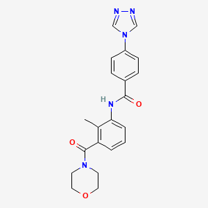 molecular formula C21H21N5O3 B7129648 N-[2-methyl-3-(morpholine-4-carbonyl)phenyl]-4-(1,2,4-triazol-4-yl)benzamide 