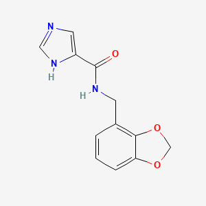 molecular formula C12H11N3O3 B7129670 N-(1,3-benzodioxol-4-ylmethyl)-1H-imidazole-5-carboxamide 