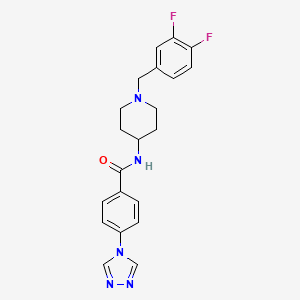 molecular formula C21H21F2N5O B7129674 N-[1-[(3,4-difluorophenyl)methyl]piperidin-4-yl]-4-(1,2,4-triazol-4-yl)benzamide 