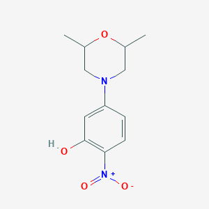 molecular formula C12H16N2O4 B071297 5-(2,6-Dimethylmorpholino)-2-nitrophenol CAS No. 175135-20-3