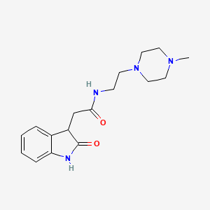 molecular formula C17H24N4O2 B7129708 N-[2-(4-methylpiperazin-1-yl)ethyl]-2-(2-oxo-1,3-dihydroindol-3-yl)acetamide 