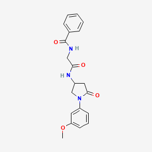 molecular formula C20H21N3O4 B7129709 N-[2-[[1-(3-methoxyphenyl)-5-oxopyrrolidin-3-yl]amino]-2-oxoethyl]benzamide 