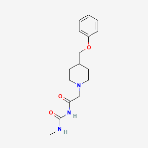 molecular formula C16H23N3O3 B7129720 N-(methylcarbamoyl)-2-[4-(phenoxymethyl)piperidin-1-yl]acetamide 